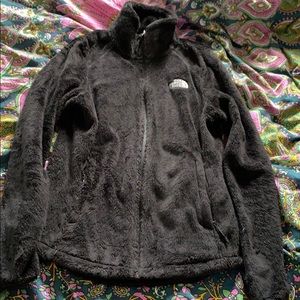 North face black fleece zip up jacket